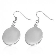 Earrings made of 316L steel, flat circles, mirror-polished shine, Afrohooks