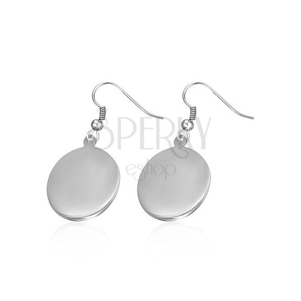 Earrings made of 316L steel, flat circles, mirror-polished shine, Afrohooks