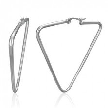 Earrings, 316L steel, triangles in silver colour, French hook