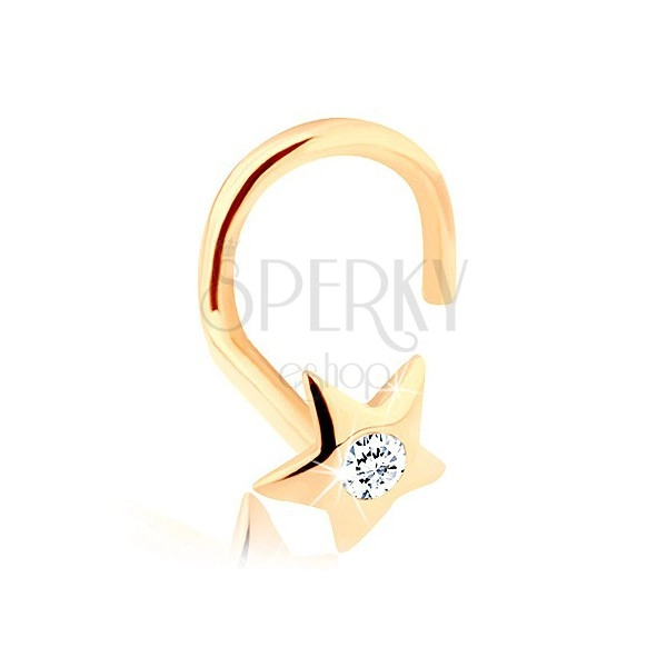 585 gold nose piercing - sparkly star with zircon