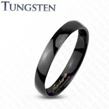 Tungsten smooth black ring, high gloss, 2 mm