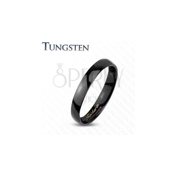 Tungsten smooth black ring, high gloss, 2 mm