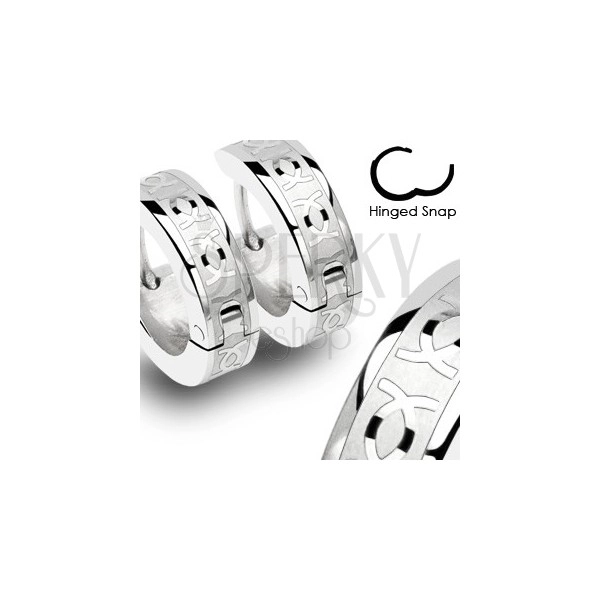 Pair of stainless steel earrings with double CC
