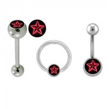 Set of body rings - red star logo