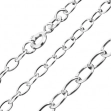 925 silver chain, simple oval links, width 1,2 mm, length 460 mm