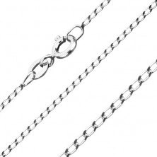 925 silver chain - smooth prolonged links, width 1 mm, length 455 mm