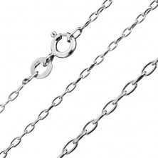 925 silver chain, smooth oval links joined at right angles, 1 mm