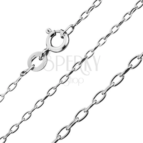 925 silver chain, smooth oval links joined at right angles, 1 mm