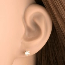 Earrings from yellow 14K gold – sparkly flower with shiny petals