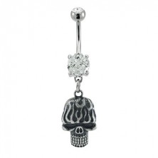 Navel ring - skull with bared teeth