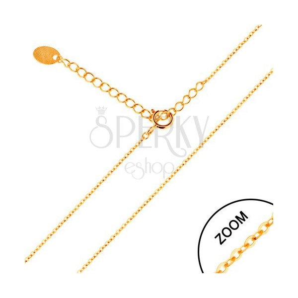 Chain made of yellow 14K gold - shiny oval links, 450 mm