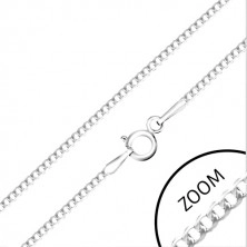 375 gold chain - rhodium-plated, flat oval links, 550 mm