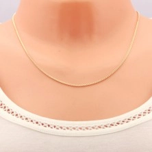 18K gold chain - densely joined flat oval links, 500 mm
