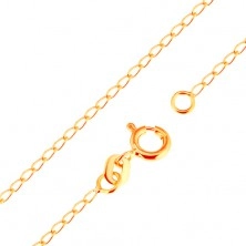 Chain made of yellow 18K gold - shiny flat oval links, 500 mm