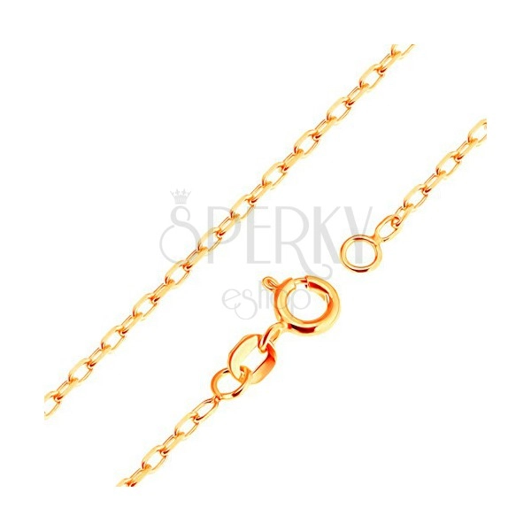 Chain made of yellow 9K gold - smooth oval links, Rolo pattern, 500 mm