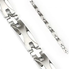 Matt - shiny stainless steel bracelet - wavy design