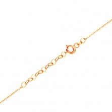 Bracelet made of yellow 14K gold - thin chain, bow composed of cut-out teardrops