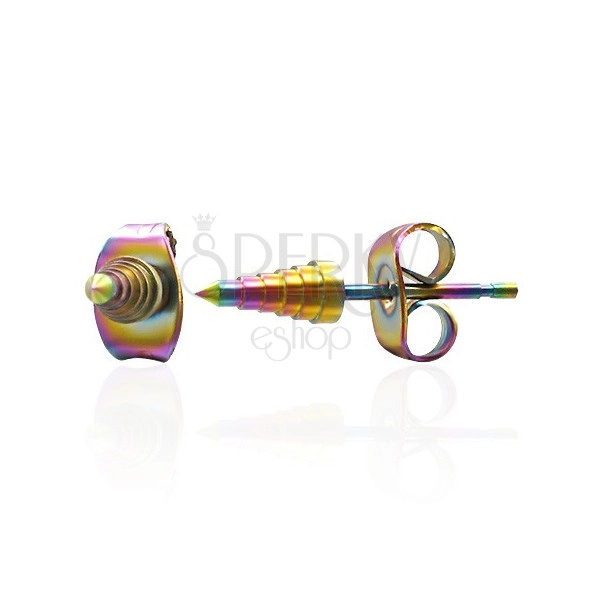 Steel earrings - anodized spikes