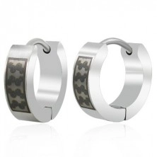 Huggie stainless steel earrings - black pattern