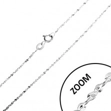 925 silver chain, spiral of S-shaped links, width 1,3 mm, length 460 mm