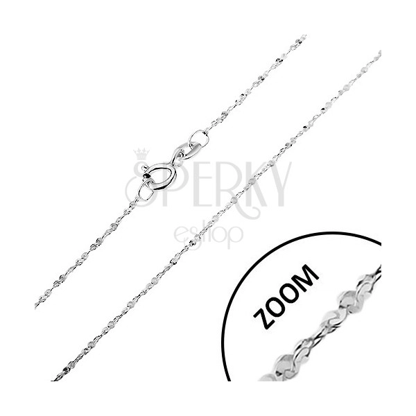 Chain made of 925 silver - twisted line, spirally joined links, width 1,2 mm, length 450 mm