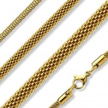Chain made of surgical steel, hollow roll composed of densely plaited links