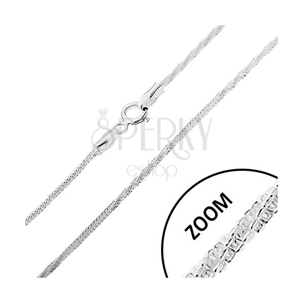 925 silver chain, snake pattern - straight and twisted parts, width 1,5 mm, length 460 mm