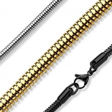 Chain made of 316L steel, snake pattern with round cross-section, various colours