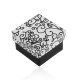 Black-white box for earrings, pendant or ring, spiral pattern