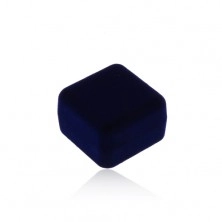 Gift box for ring or earrings, velvet surface, dark blue hue