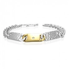 Steel bracelet - thick chain, ID plates