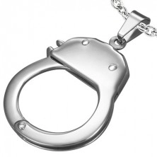 Steel pendant - police handcuff