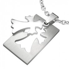 Stainless steel pendant - Fleur De Lis Cross
