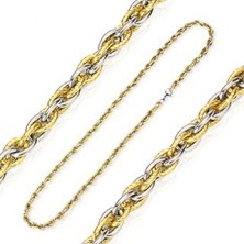 Chain made of surgical steel in gold and silver colour