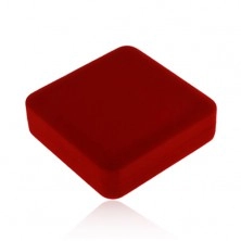 Red gift box for chain or necklace, velvet surface