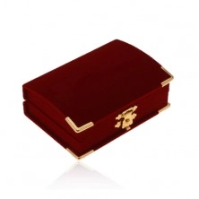 Velvet claret box for set - chest, details in gold colour