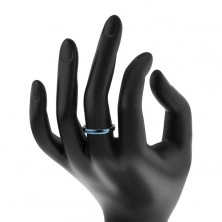 Ring made of tungsten - smooth blue band, rounded, 3 mm
