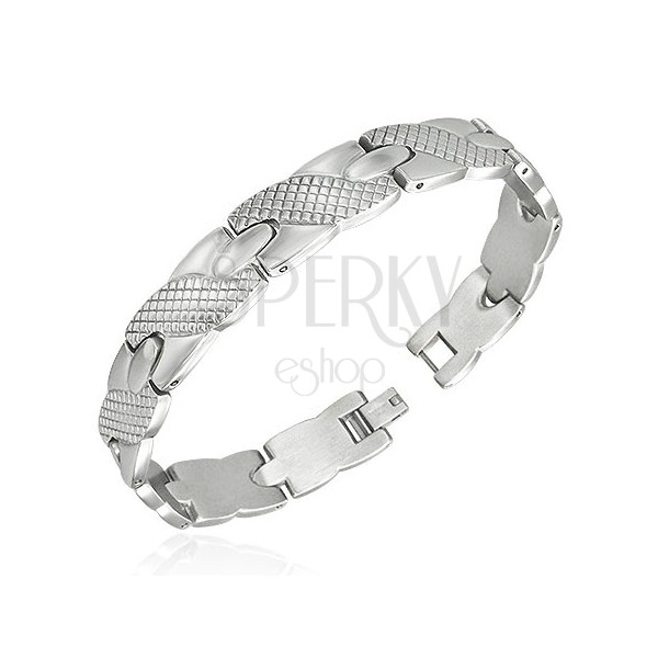 Bracelet made of steel, ribbon pattern