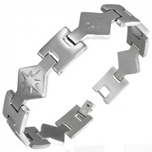 Stainless steel bracelet - sparkling star