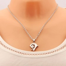 Set of necklaces made of 316L steel, heart pendants with four-leaf clover and inscriptions