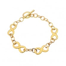 Bracelet made of surgical steel in gold colour with infinity symbols