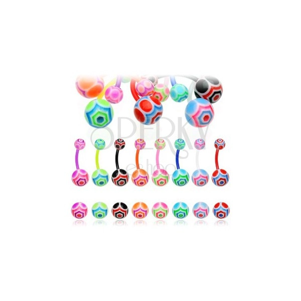 Colorful UV ball belly ring