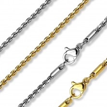 Chain made of surgical steel, shiny links with S-shaped pattern