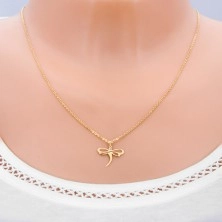 Pendant made of yellow 14K gold - dragonfly with embedded zircon and cutouts on wings