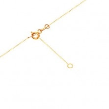 14K gold necklace - white pearl and shiny ball on chain