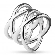 Ring made of 316L steel, shiny silver colour, split shoulders