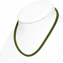 Olive necklace with shiny thread, extendable length