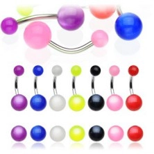 Belly button ring - colorful ball with rainbow effect