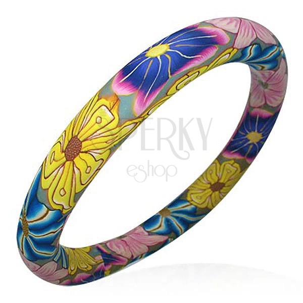 Bracelet Fimo - colours of Hippies flowers