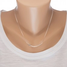 Adjustable necklace – silver 925, thin arc with a ball, angular chain